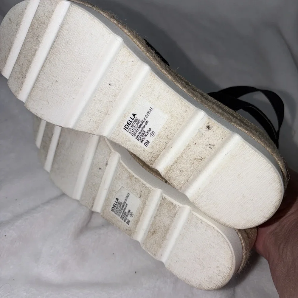 Shimmer By EDL Wedge Strappy Platform Espadrille style 9 Boho 80s 90s Retro Chic